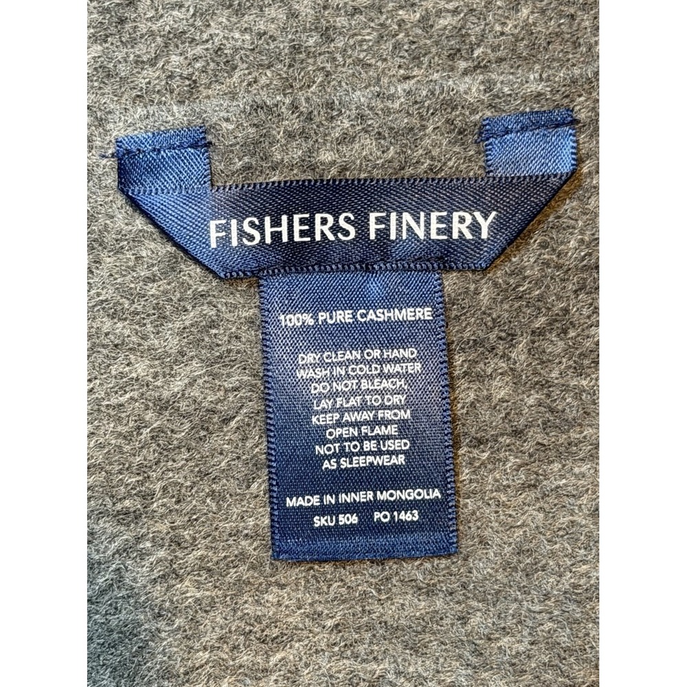 Fishers Finery Unisex 100% Pure Cashmere Soft  Winter Scarf Solid Gray Fringe